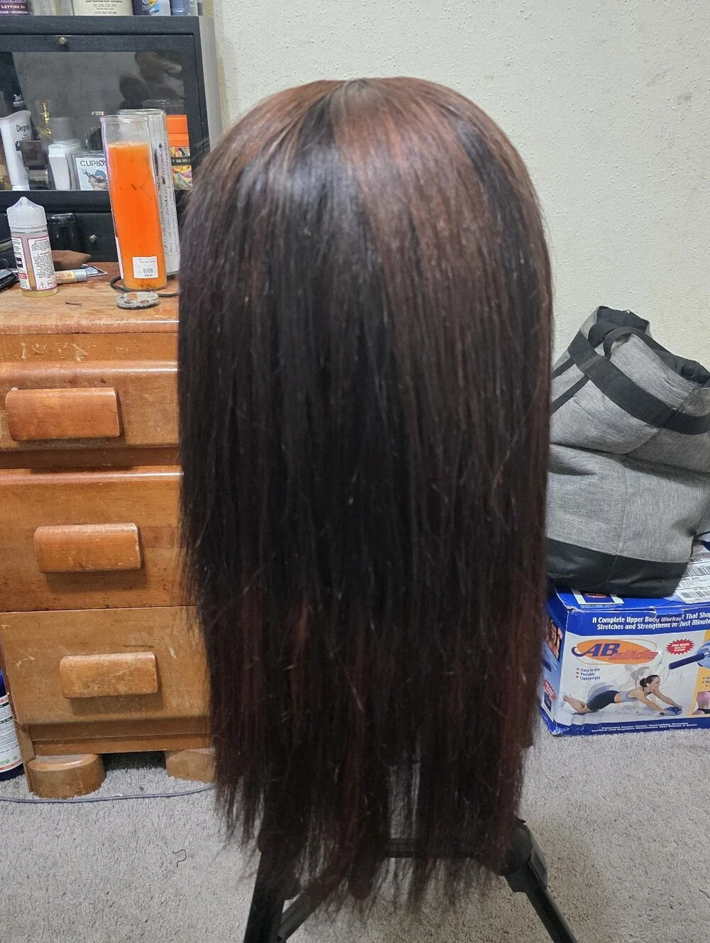 16 inch Human Hair Hand Sewn wig